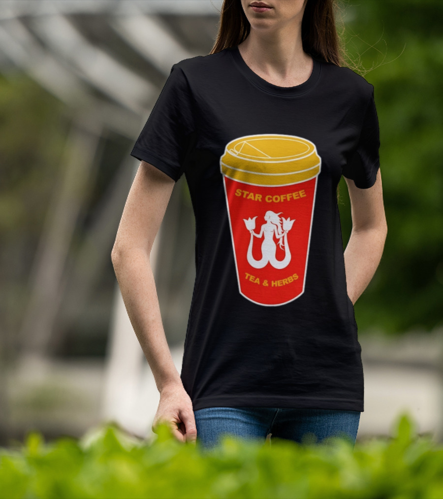 Star Coffee Tea & Herbs Mermaid Cup T-Shirt