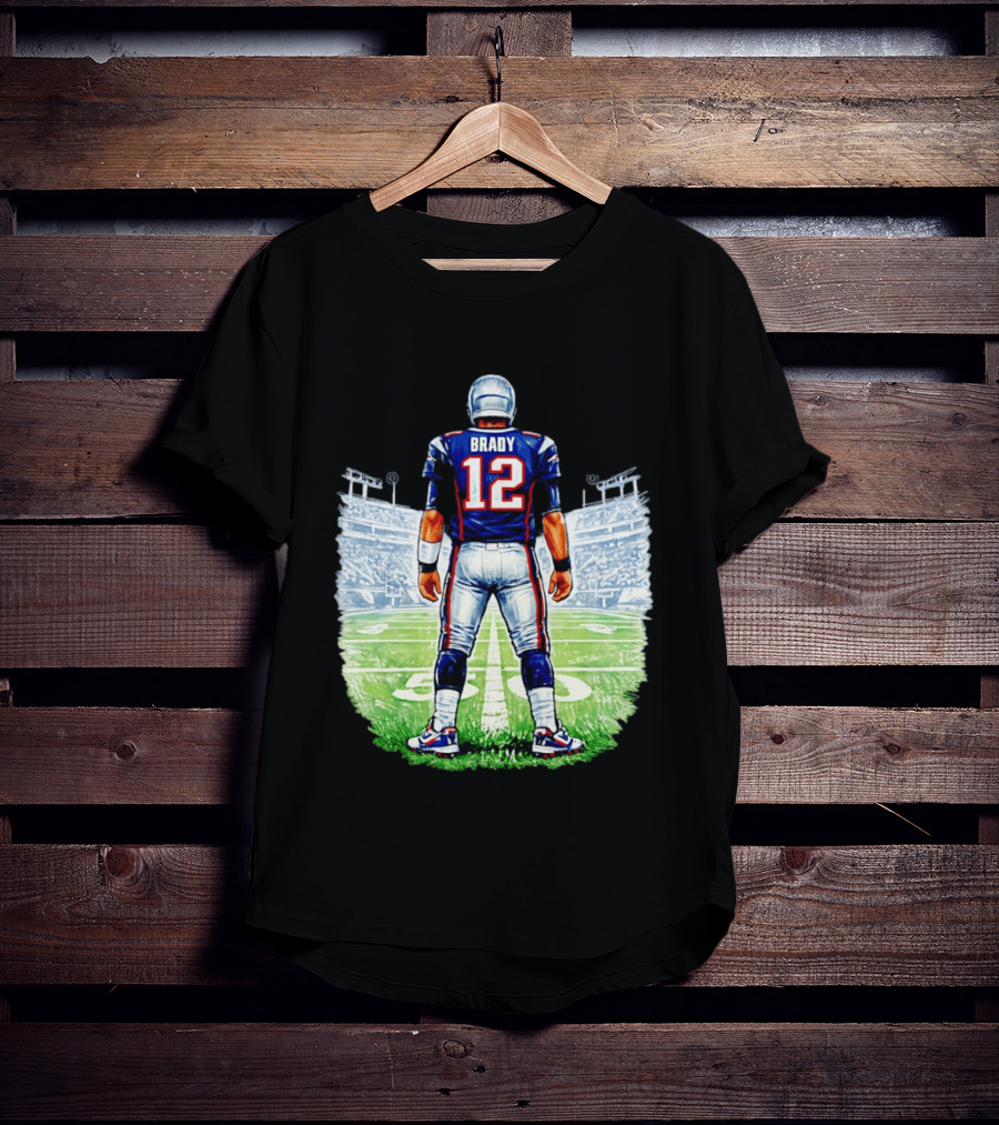 Brady 12 New England Patriots Football Stadium Back View T-Shirt