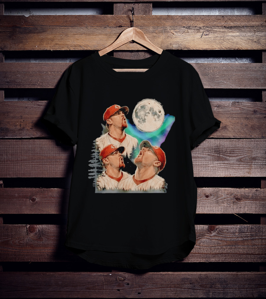 Baseball Player 43 Moon Howling Forest T-Shirt