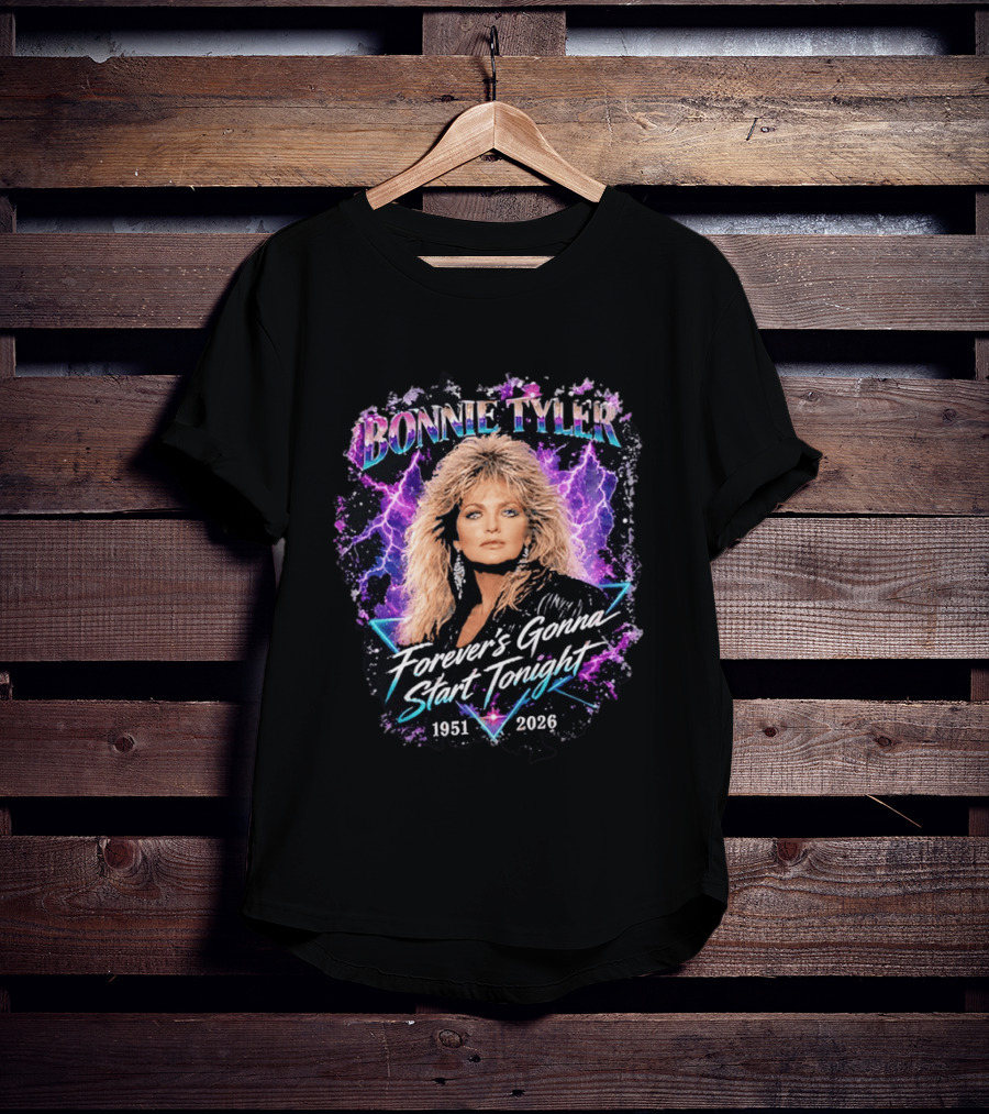 Bonnie Tyler Forever's Gonna Start Tonight 1951 2026 Lightning T-Shirt