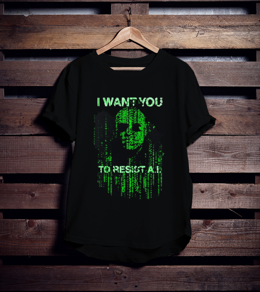 I Want You To Resist AI Matrix Skull T-Shirt