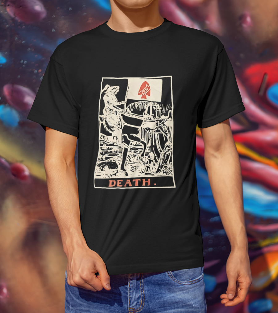 Death Tarot Card Knight Arrowhead Symbol Flag T-Shirt