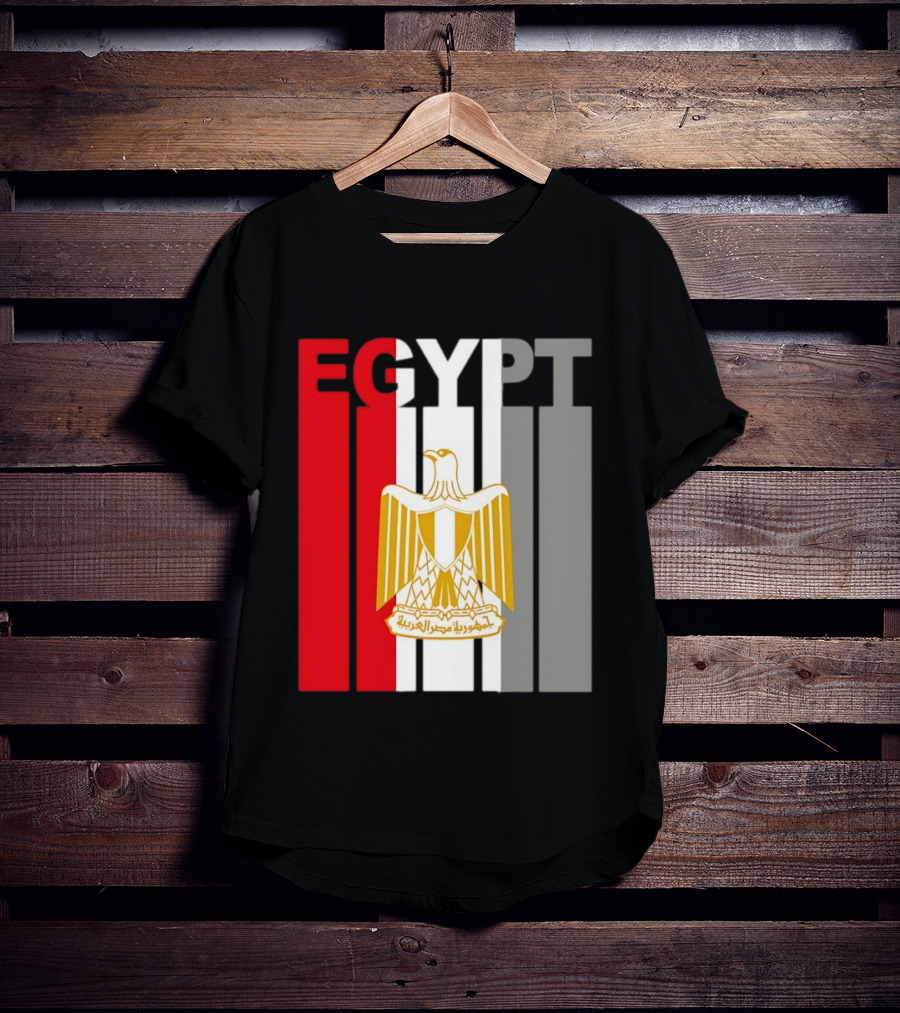 Egypt Flag Colors With Eagle Coat Of Arms T-Shirt