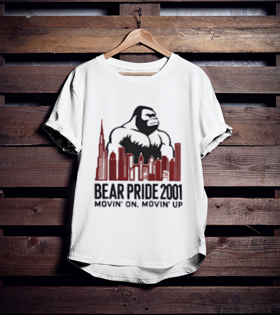Bear Pride 2001 Movin' On Movin' Up Gorilla Skyline Cityscape T-Shirt