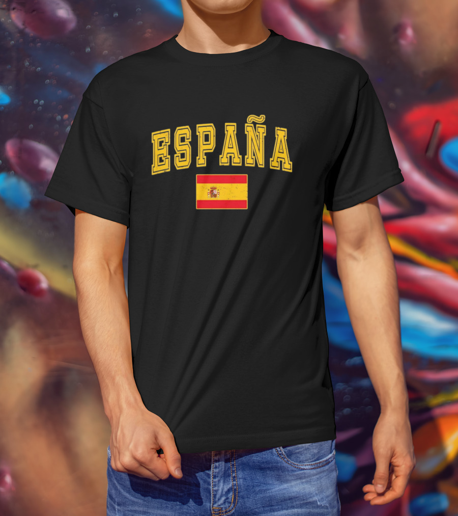 España Text With Spain Flag T-Shirt