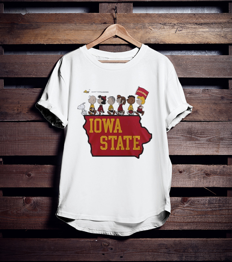 Iowa State Cyclones Peanuts Characters Marching With Snoopy And Friends T-Shirt