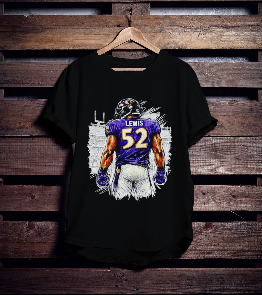 Ray Lewis Baltimore Ravens 52 Lewis Football Legendary Linebacker Ravens NFL Team T-Shirt