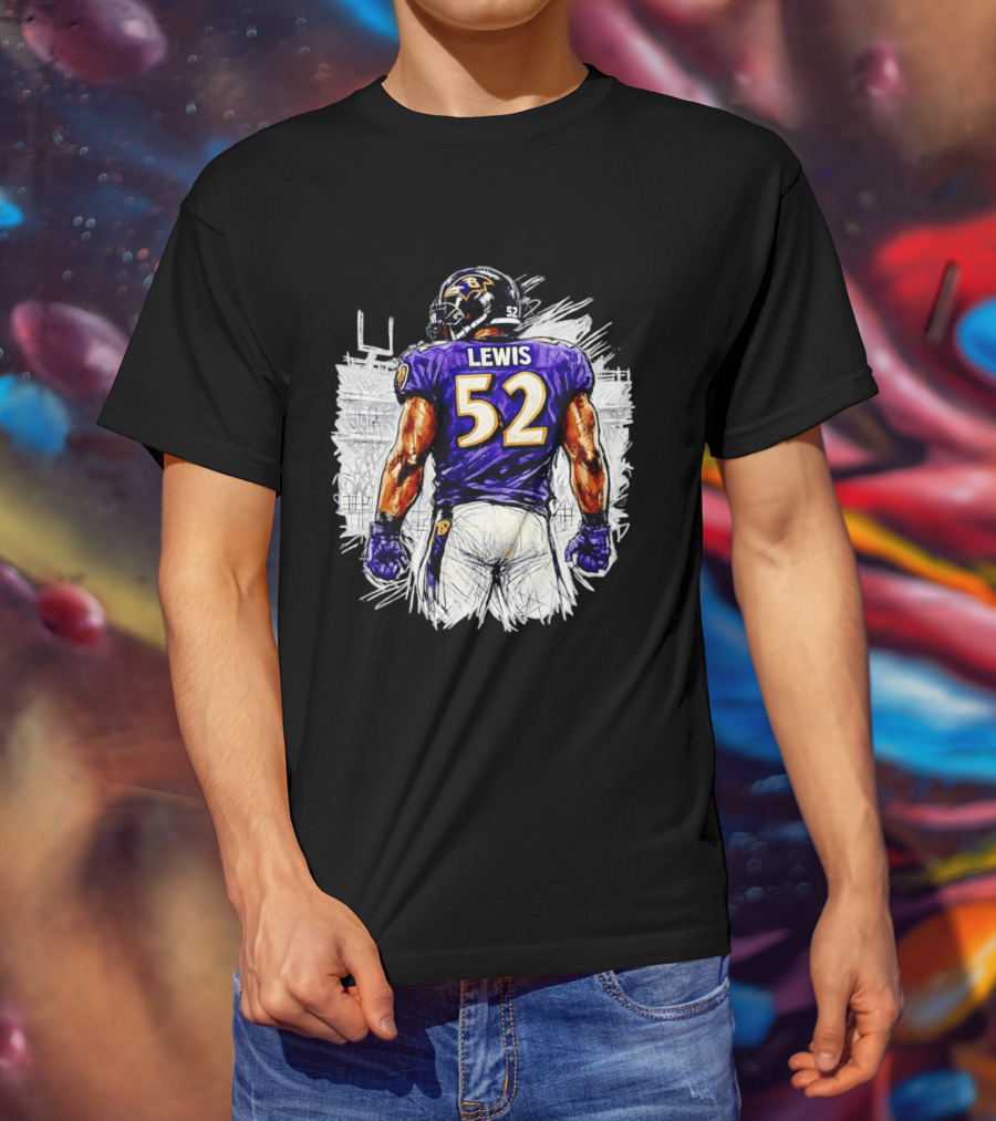 Ray Lewis Baltimore Ravens 52 Lewis Football Legendary Linebacker Ravens NFL Team T-Shirt