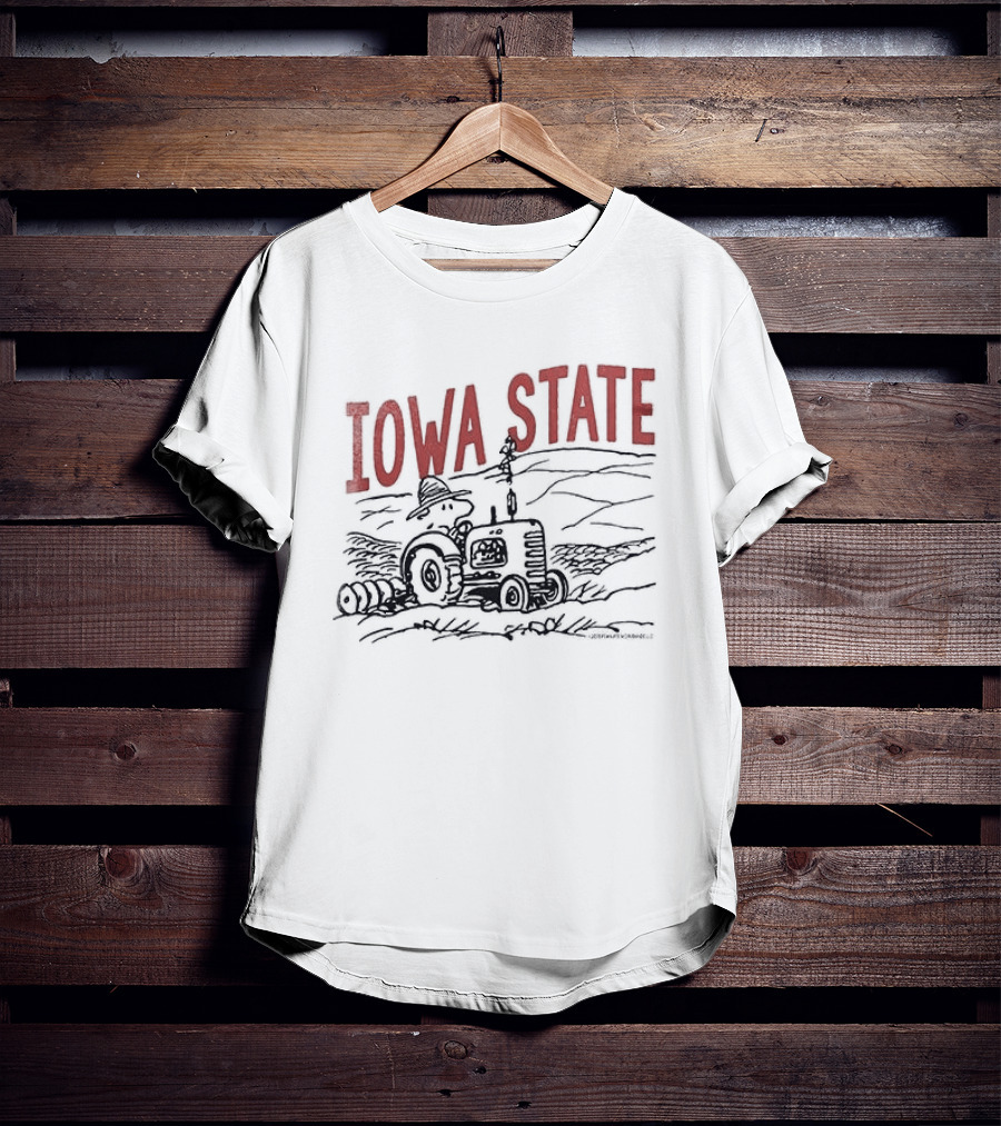 Iowa State Cyclones Peanuts Woodstock Tractor Scene T-Shirt