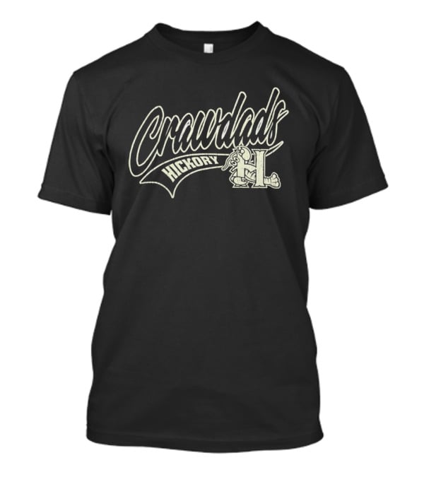 Hickory Crawdads Distressed Logo Minor League Baseball Team T-Shirt
