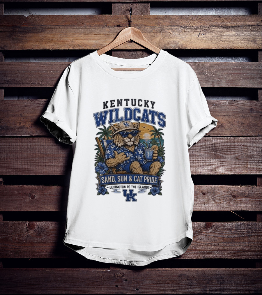 Kentucky Wildcats Sand Sun Cat Pride Paradise Lexington To The Islands T-Shirt