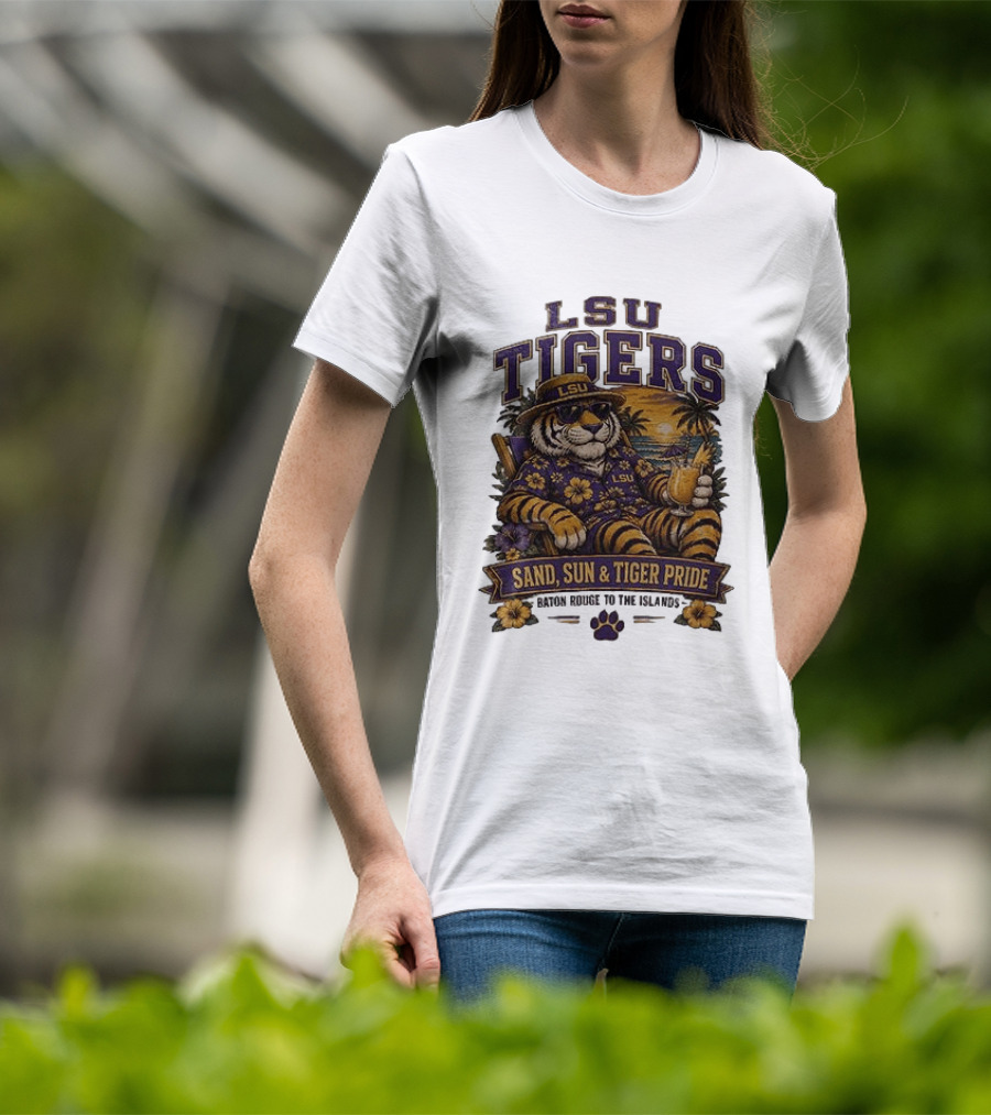 LSU Tigers Sand Sun And Tiger Pride Baton Rouge To The Islands T-Shirt