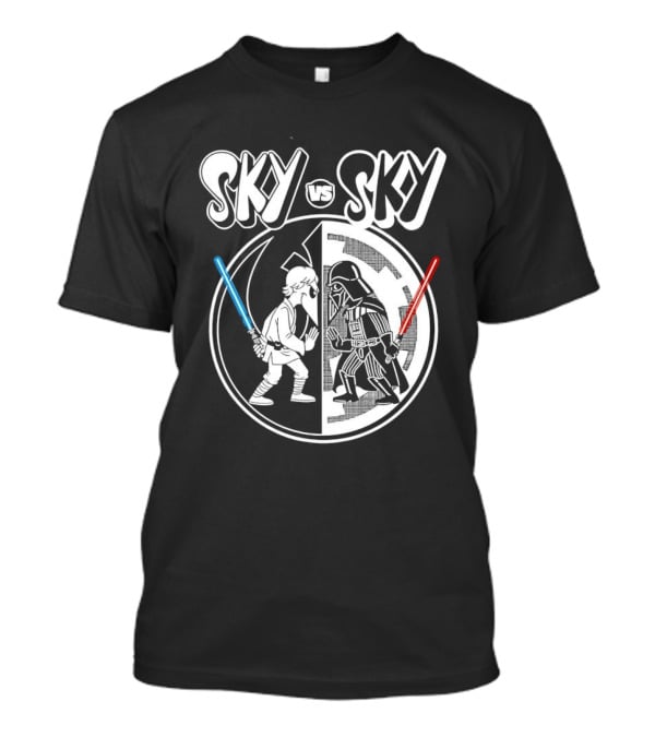 Sky Vs Sky Luke Skywalker Darth Vader Lightsaber Duel T-Shirt