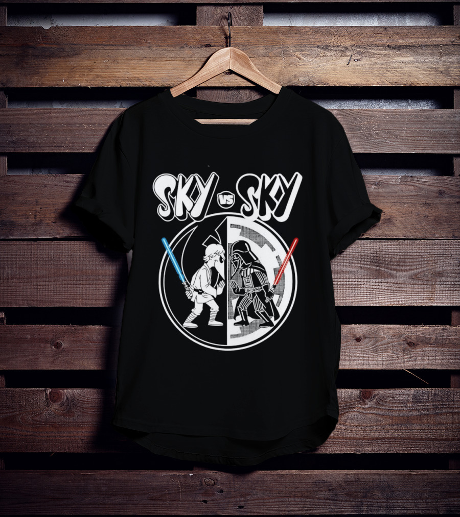 Sky Vs Sky Luke Skywalker Darth Vader Lightsaber Duel T-Shirt