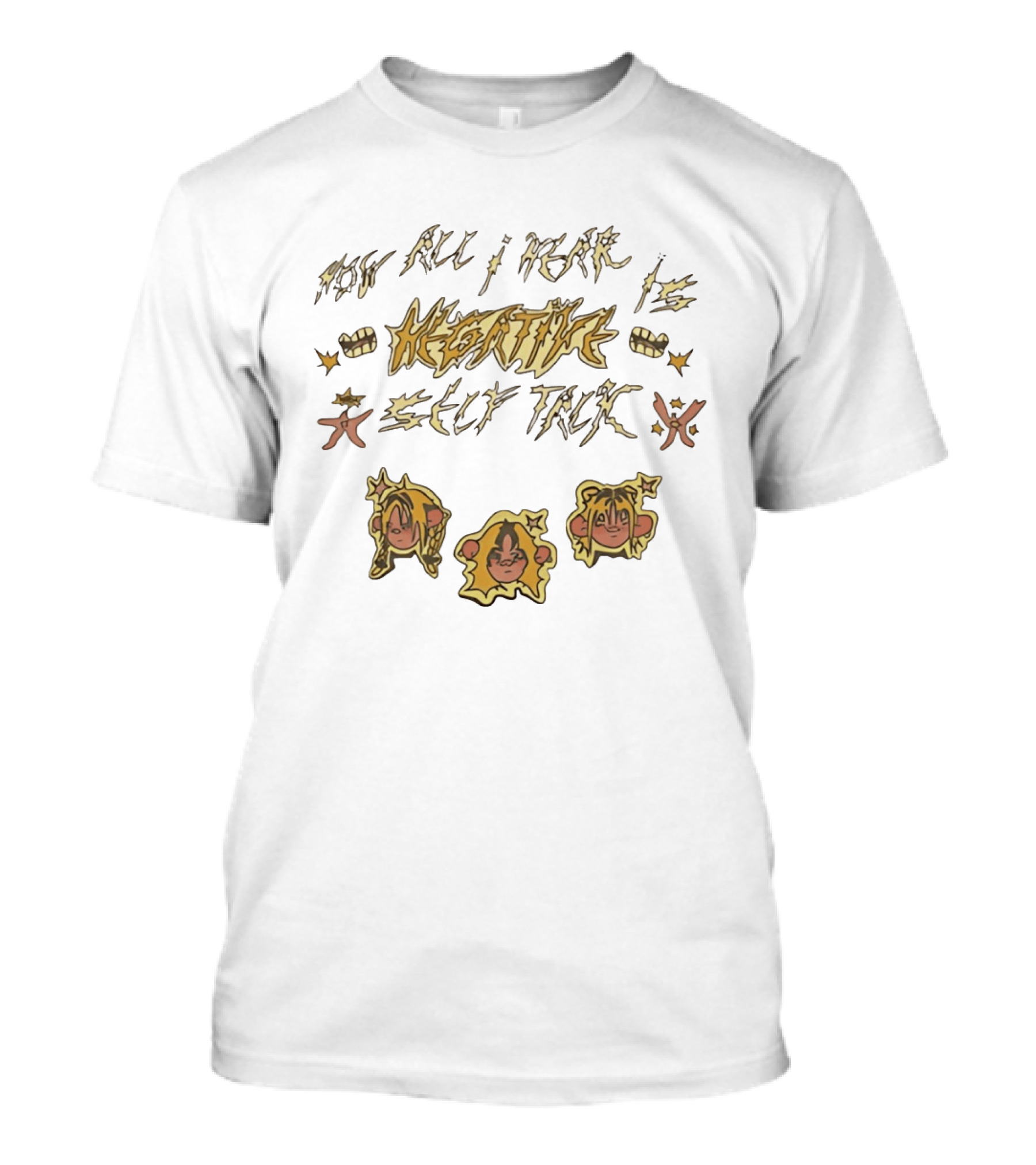 Now All I Hear Is Negative Self Talk Anime Faces And Stylized T-Shirt