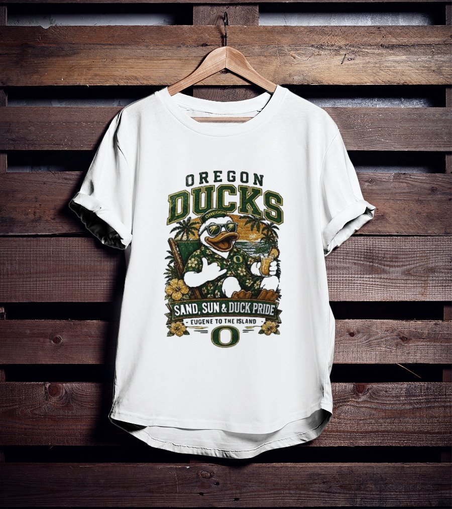 Oregon Ducks Sand Sun Duck Pride Eugene To The Island T-Shirt