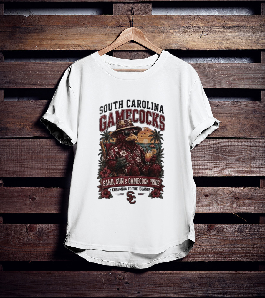 South Carolina Gamecocks Sand Sun Gamecock Pride Columbia Tropical Paradise T-Shirt