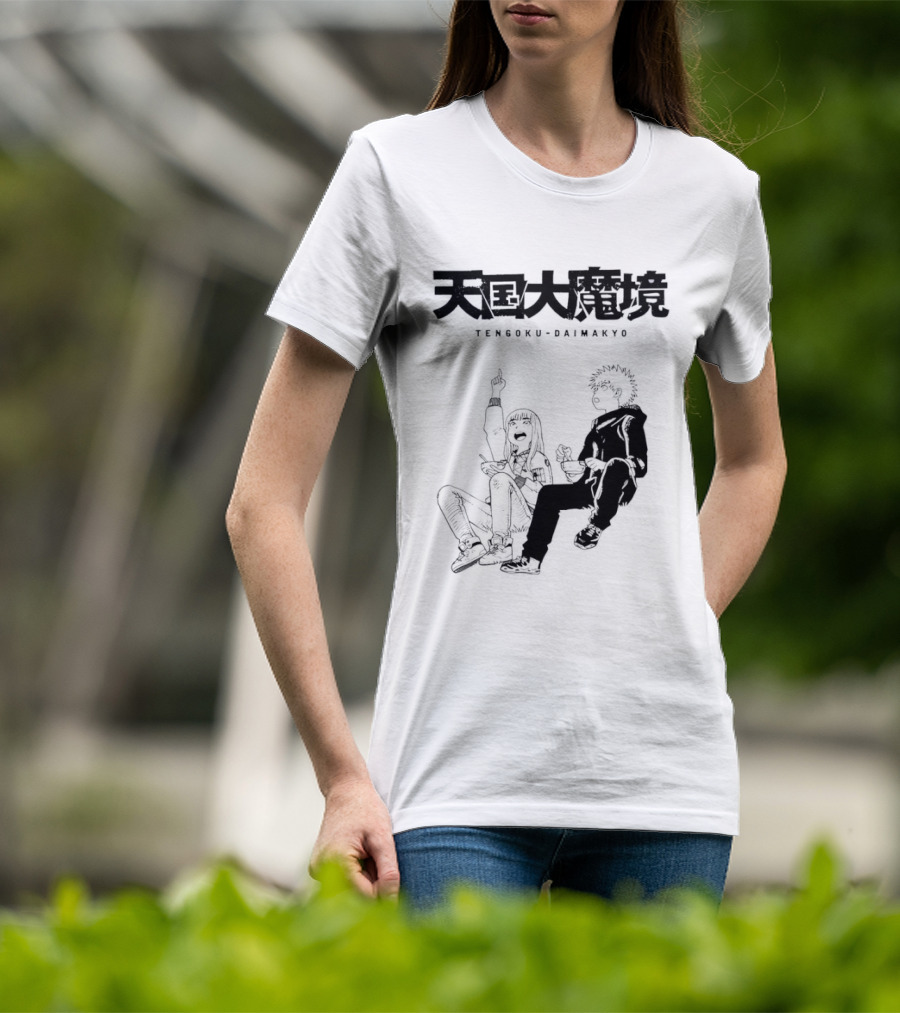 Tengoku Daimakyo Anime Characters Sitting Together Eating T-Shirt