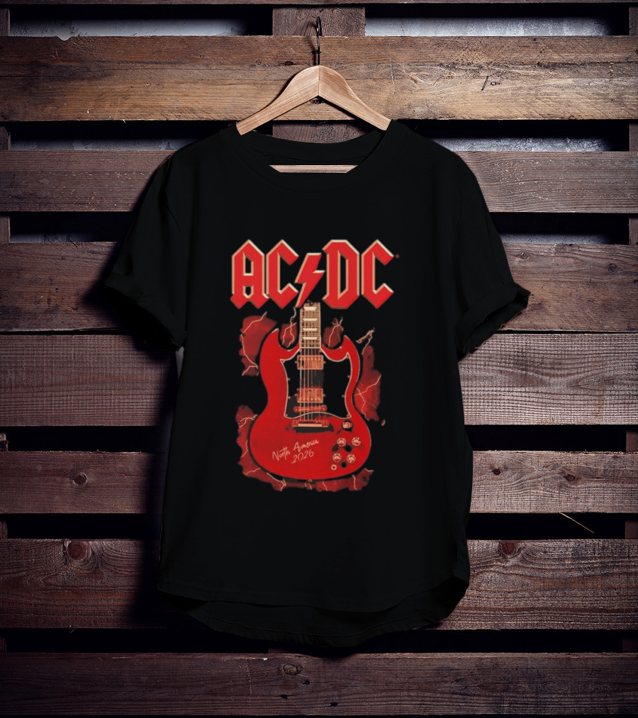ACDC PWR Up Tour 2026 North America Angus Guitar Electro T-Shirt