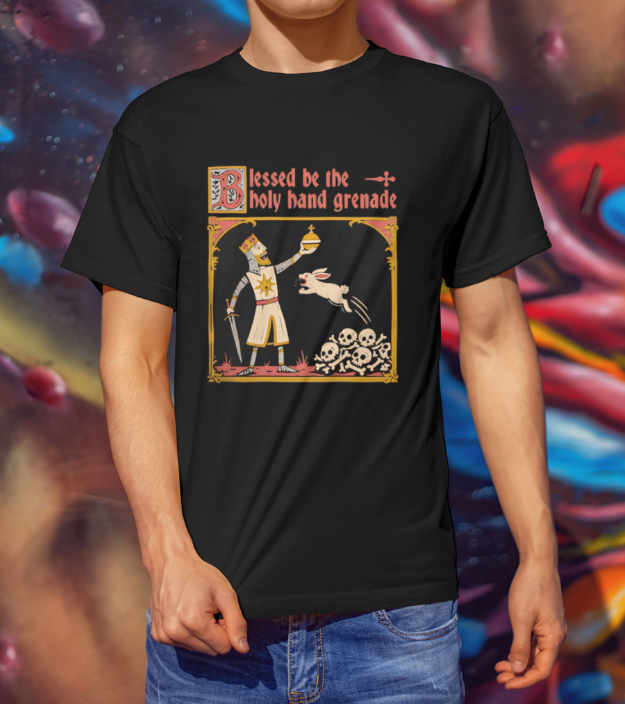 Blessed Be The Holy Hand Grenade Monty Python Knight T-Shirt