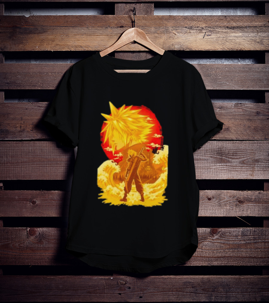 Cloud Strife Final Fantasy VII Shinra Ukiyo E Wave T-Shirt