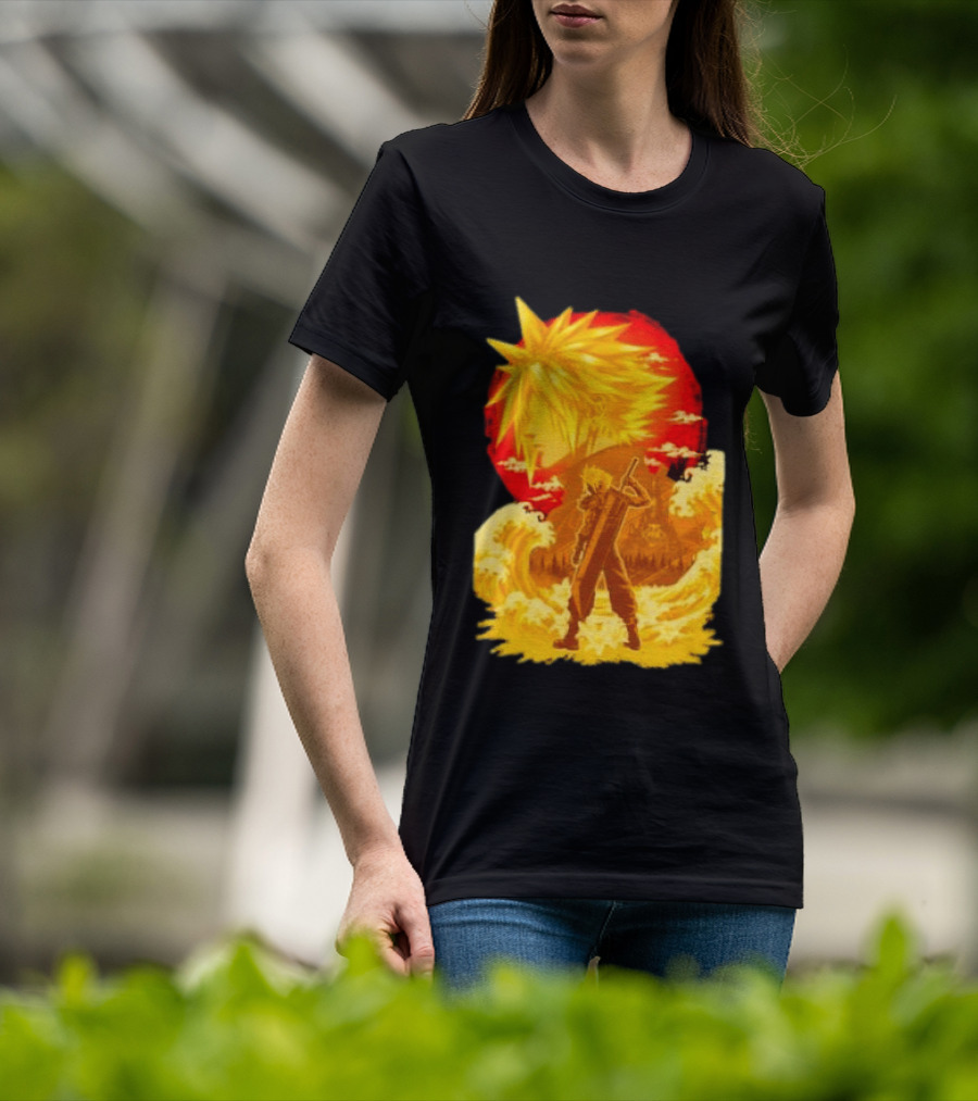 Cloud Strife Final Fantasy VII Shinra Ukiyo E Wave T-Shirt