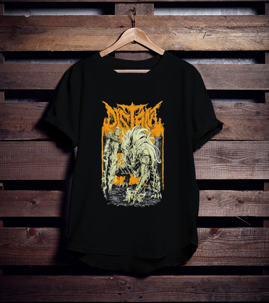 Distant Black Blade Dark Fantasy Warrior With Sword T-Shirt