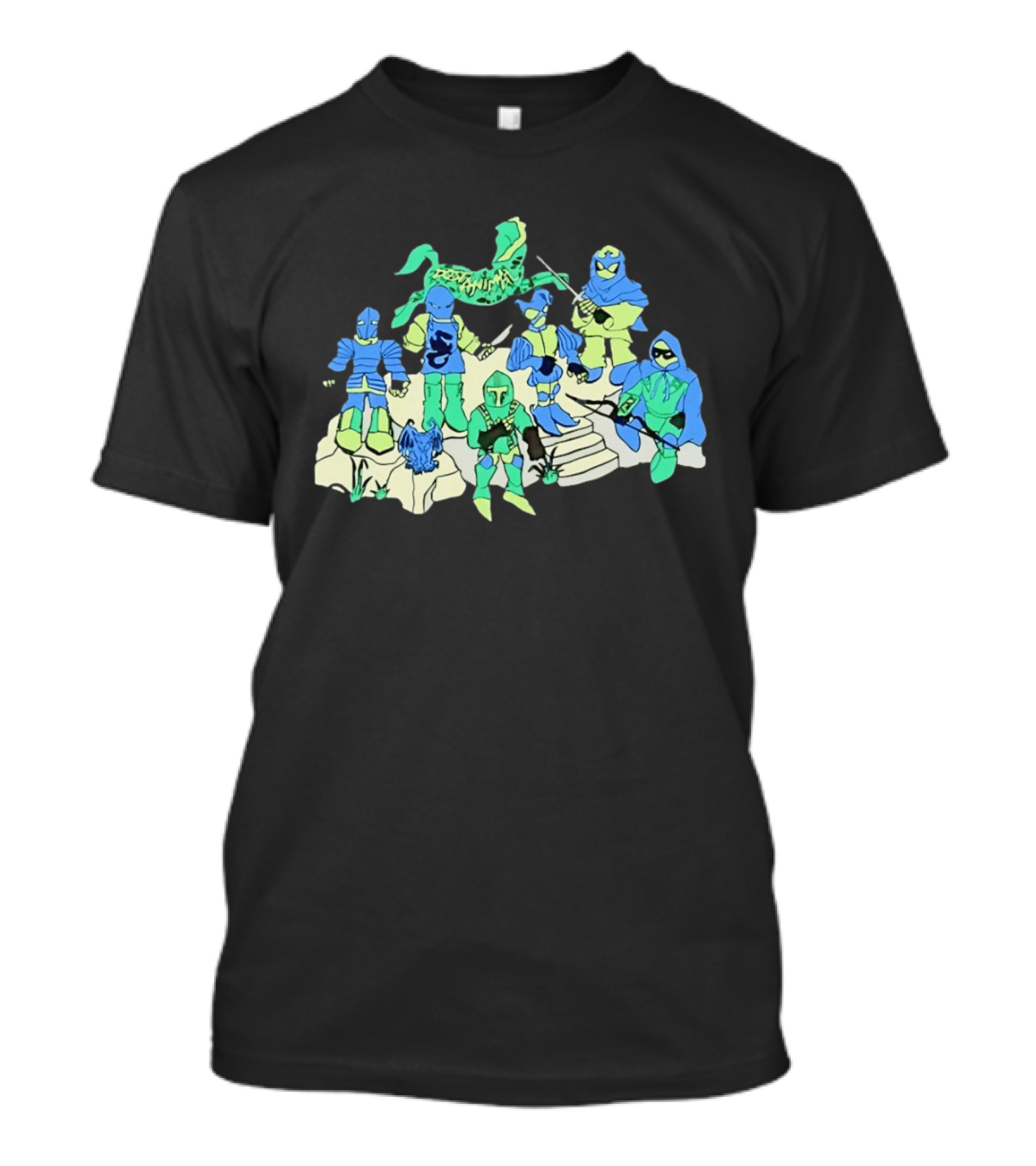 Dungeon Animal Fantasy Knight Warriors Group T-Shirt