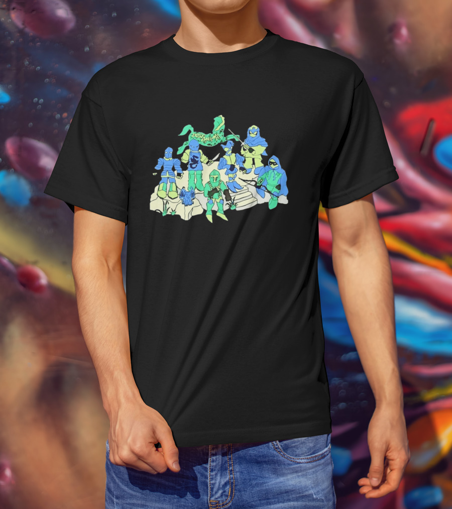 Dungeon Animal Fantasy Knight Warriors Group T-Shirt
