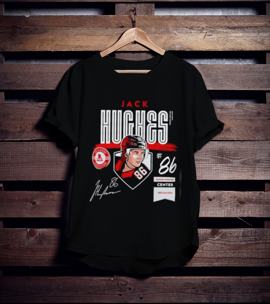 Jack Hughes NHLPA Signature 2023 All Star Center #86 T-Shirt