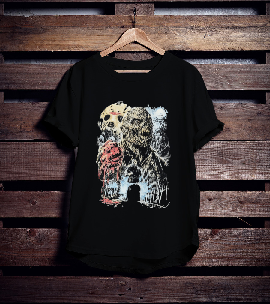 Jason Voorhees Classic Mask And Horror Icons Friday The 13th T-Shirt