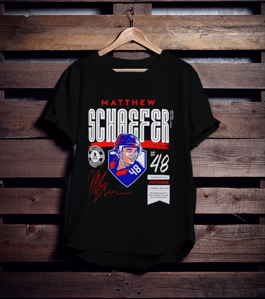 Matthew Schaefer No 48 NHLPA Defender 1st Overall Draft Pick T-Shirt