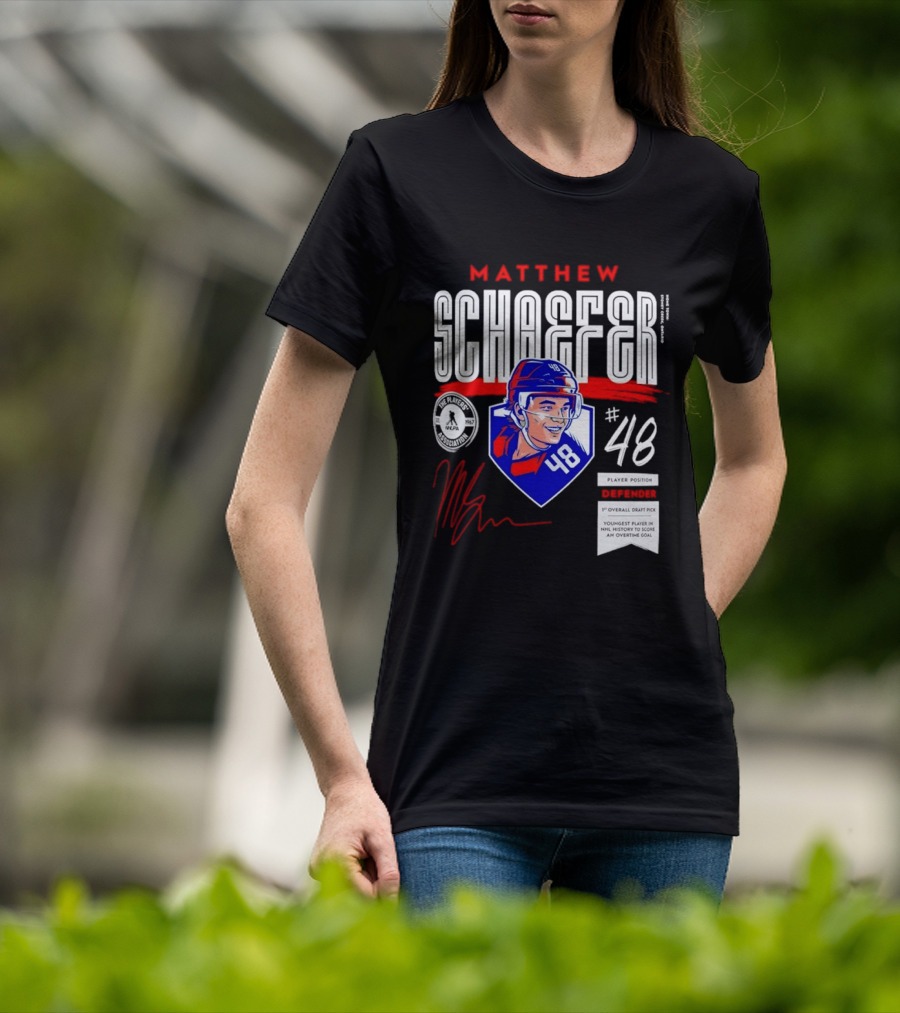 Matthew Schaefer No 48 NHLPA Defender 1st Overall Draft Pick T-Shirt