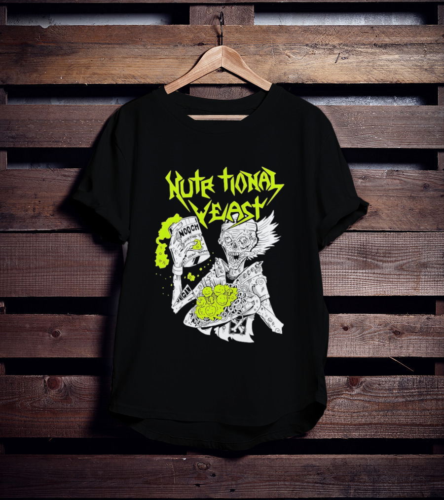 Nutritional Yeast Nooch Vegan Yummy B12 Skeleton T-Shirt