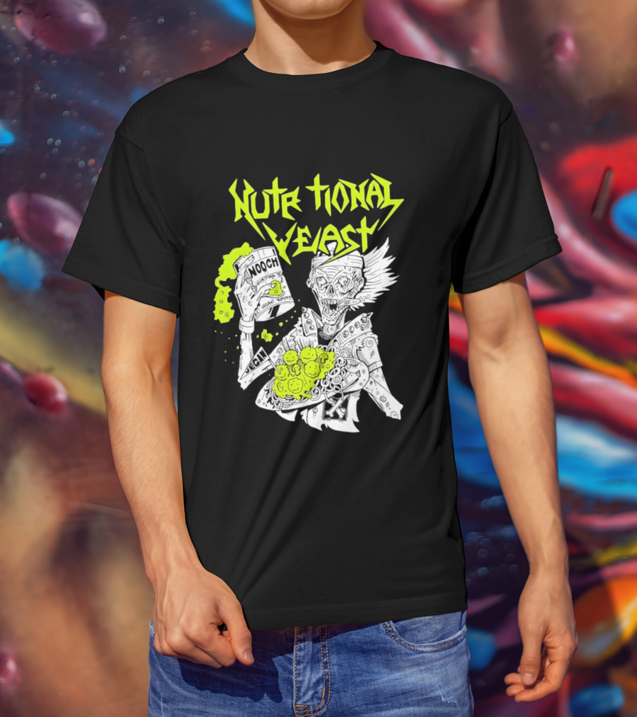 Nutritional Yeast Nooch Vegan Yummy B12 Skeleton T-Shirt