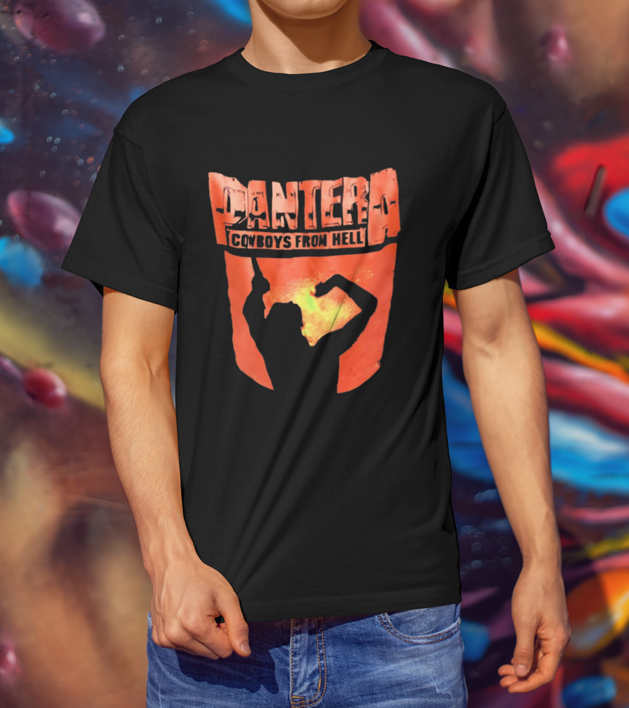 Pantera Cowboys From Hell Heavy Metal Distressed Skull T-Shirt