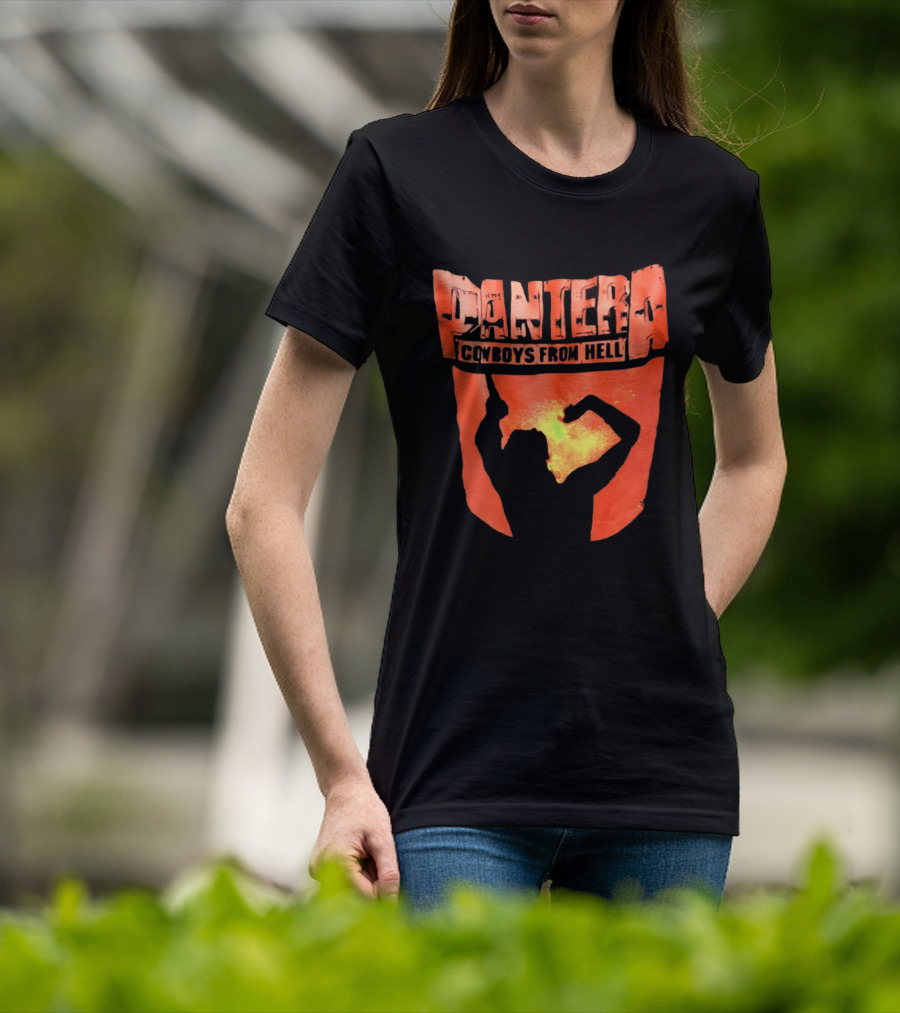 Pantera Cowboys From Hell Heavy Metal Distressed Skull T-Shirt