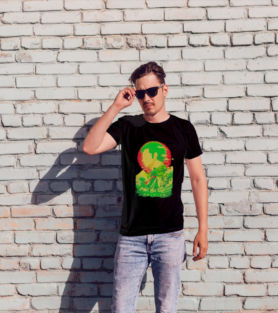 Roronoa Zoro One Piece Ukiyo E Kanji Waves Anime Series T-Shirt
