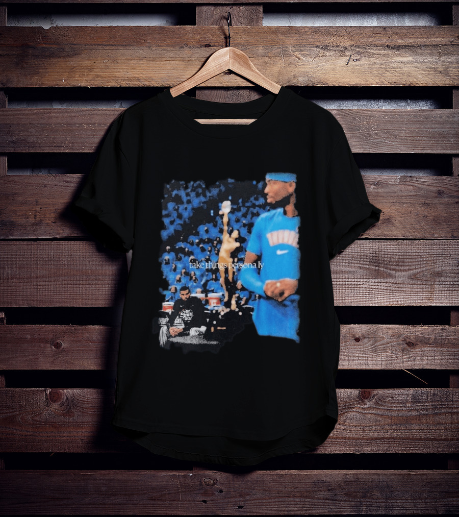 Shai Gilgeous Alexander Take Things Personally Blue Outfit And Black T-Shirt