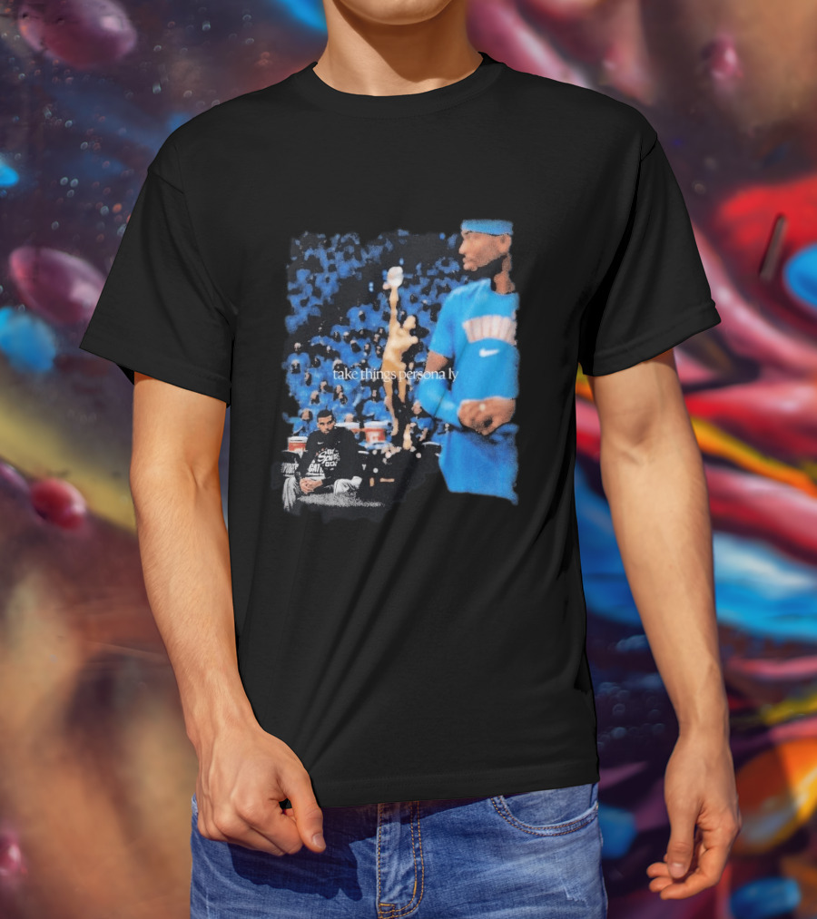 Shai Gilgeous Alexander Take Things Personally Blue Outfit And Black T-Shirt
