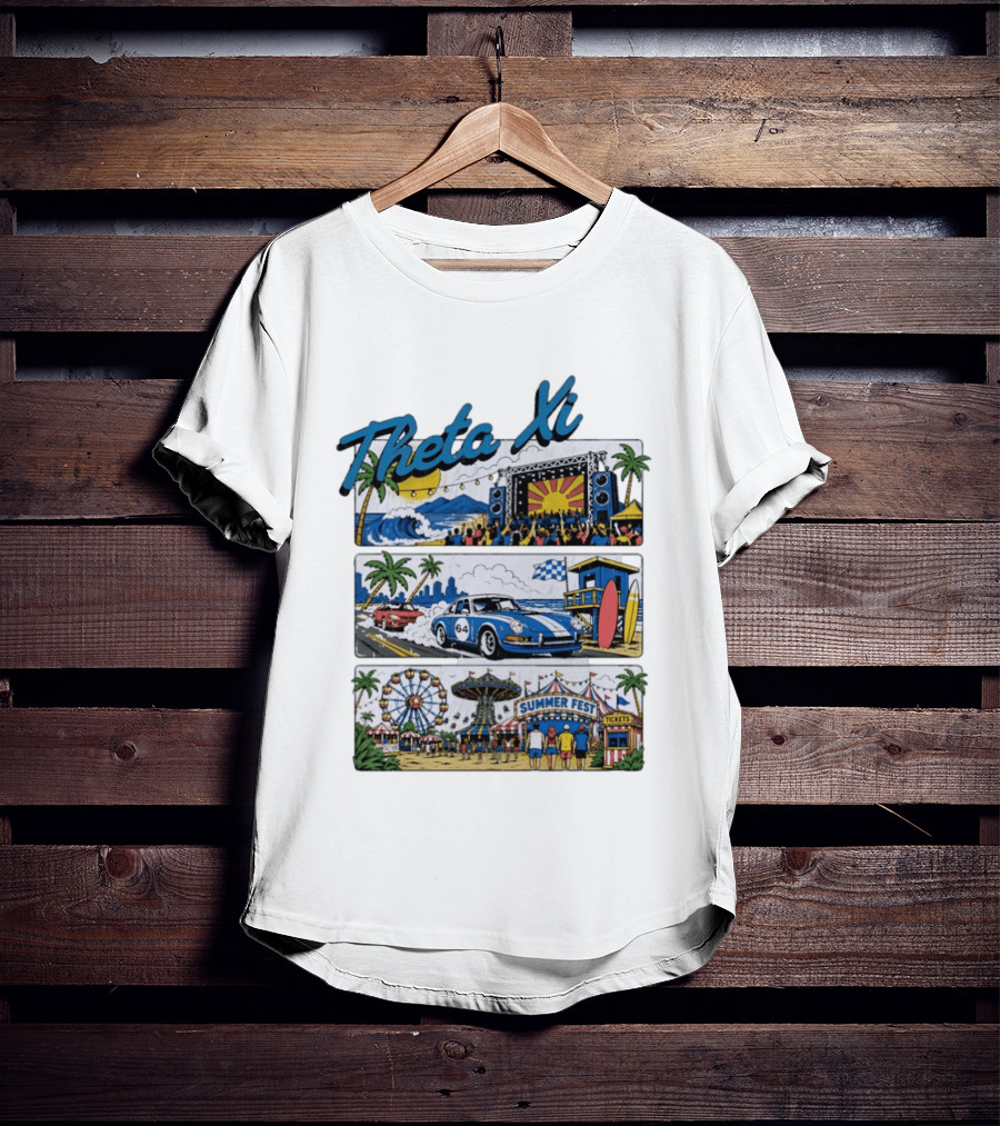 Theta Xi Summer Fest Beach Concert Car Show Ferris Wheel Tickets T-Shirt