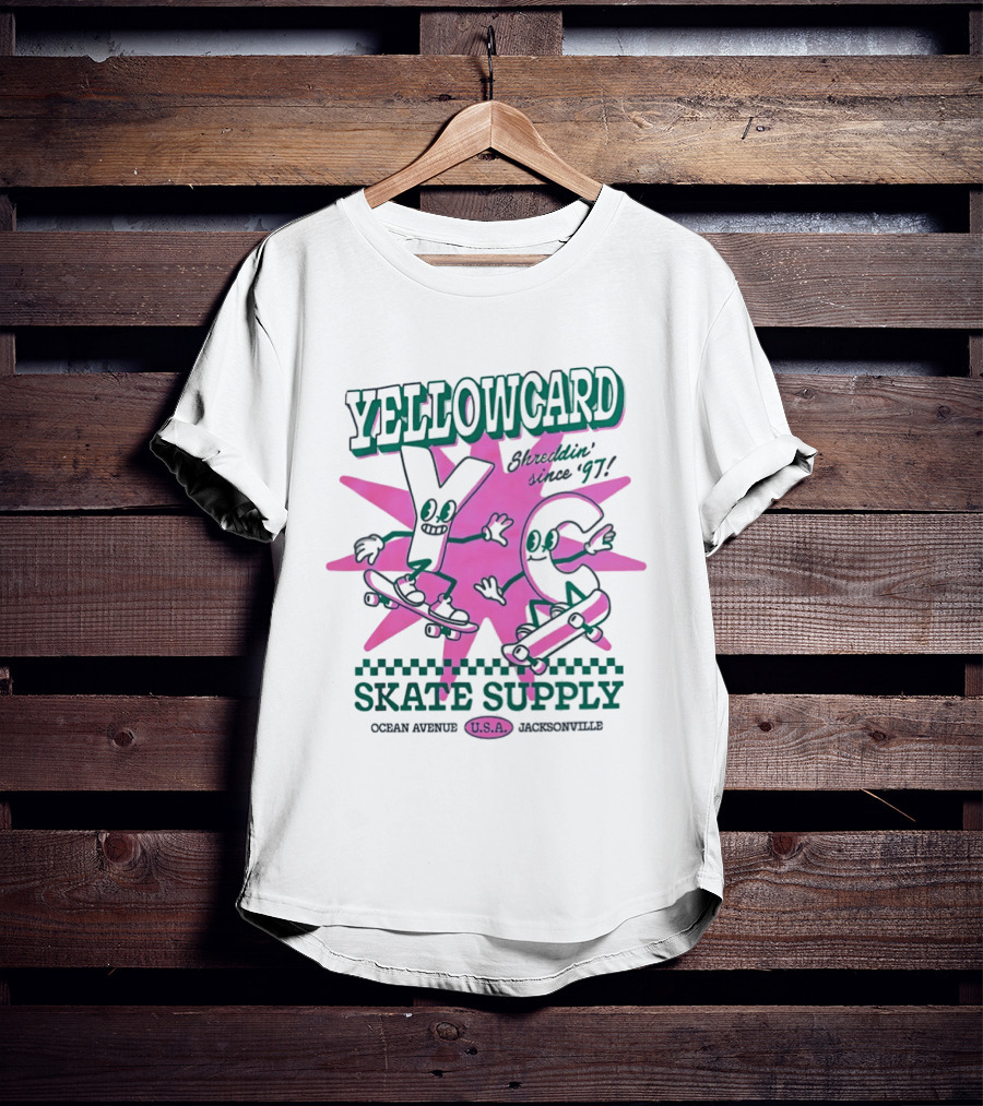 Yellowcard Skatin' Since 97 Ocean Avenue Jacksonville U.S.A. Skate Supply T-Shirt