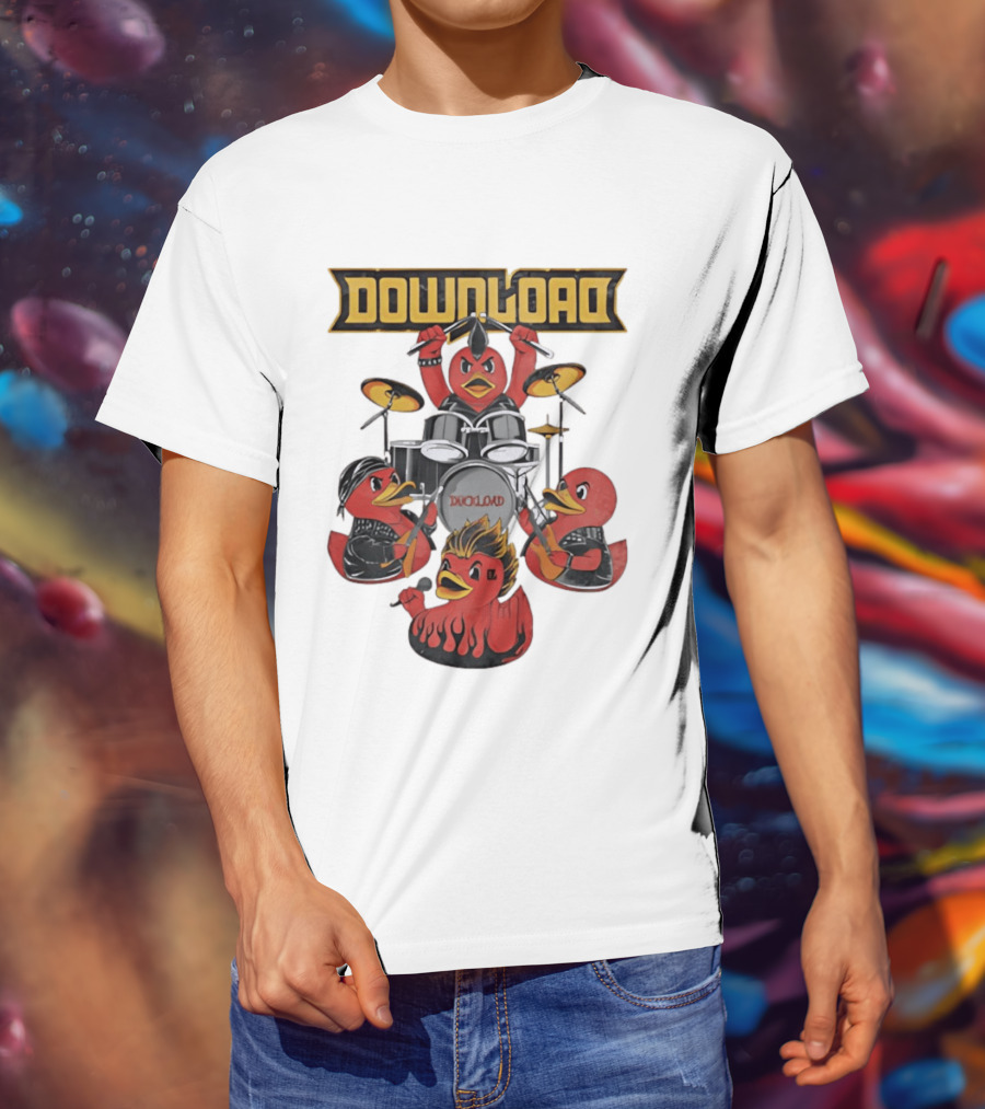 Download Festival Duck Band Rock Drummers T-Shirt