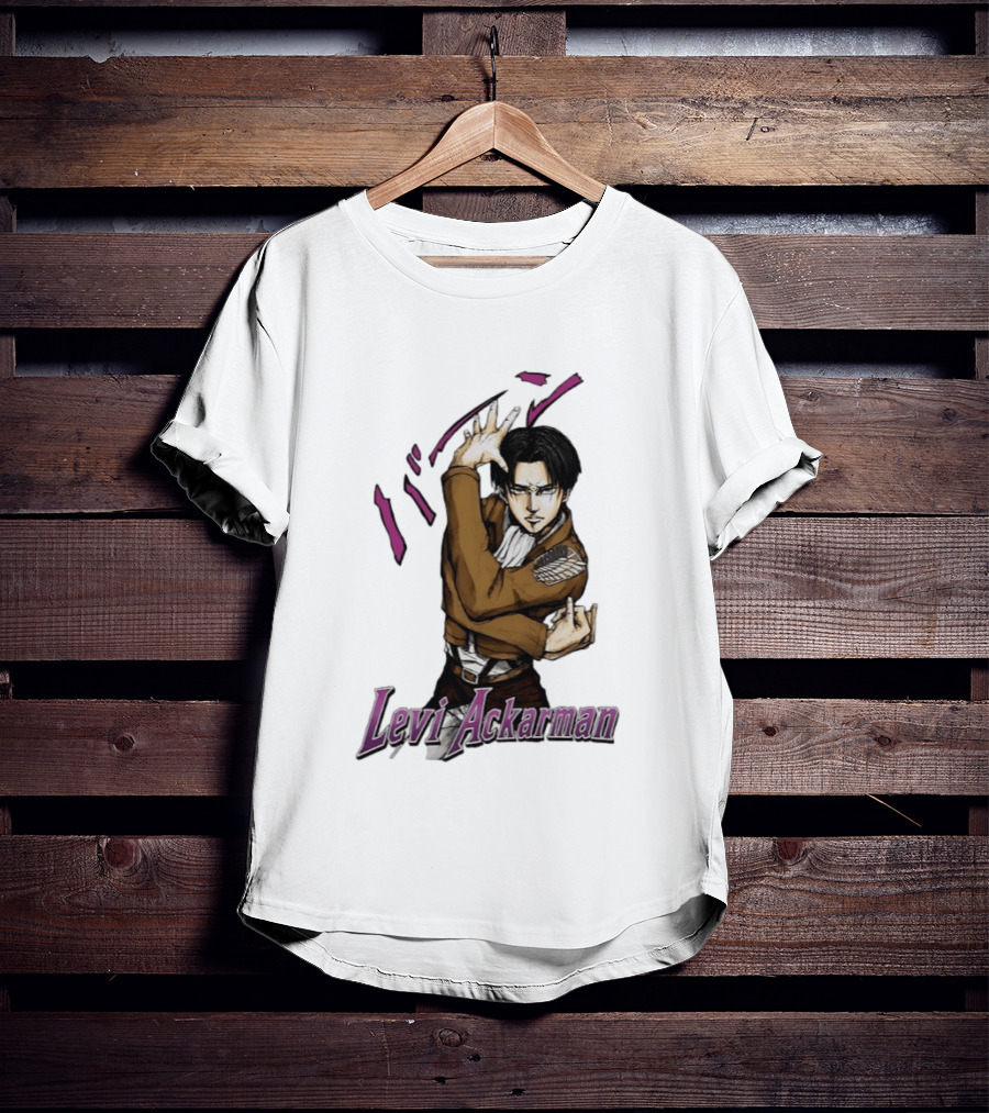Levi Ackerman Anime Character Pose Attack On Titan Manga T-Shirt
