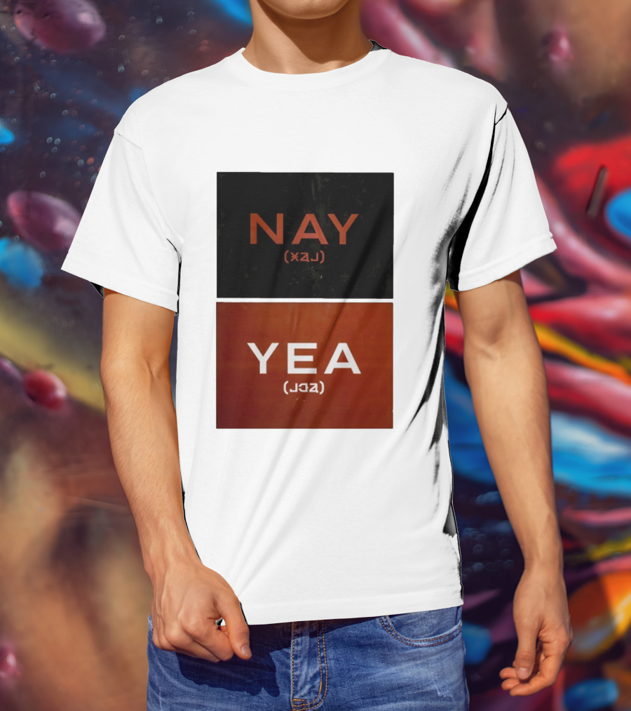 Nay Yea Minimalist Affirmation Negation Optical Illusion T-Shirt