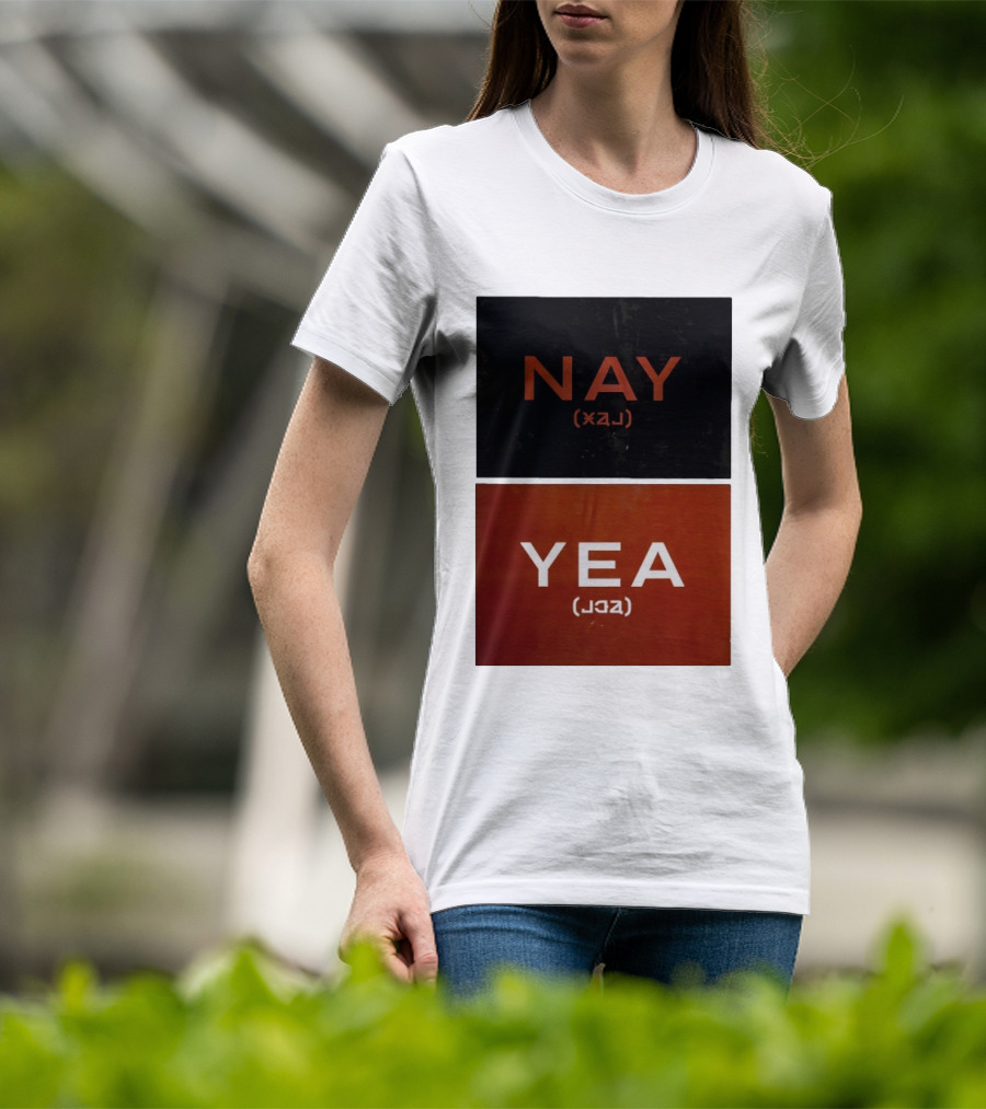 Nay Yea Minimalist Affirmation Negation Optical Illusion T-Shirt