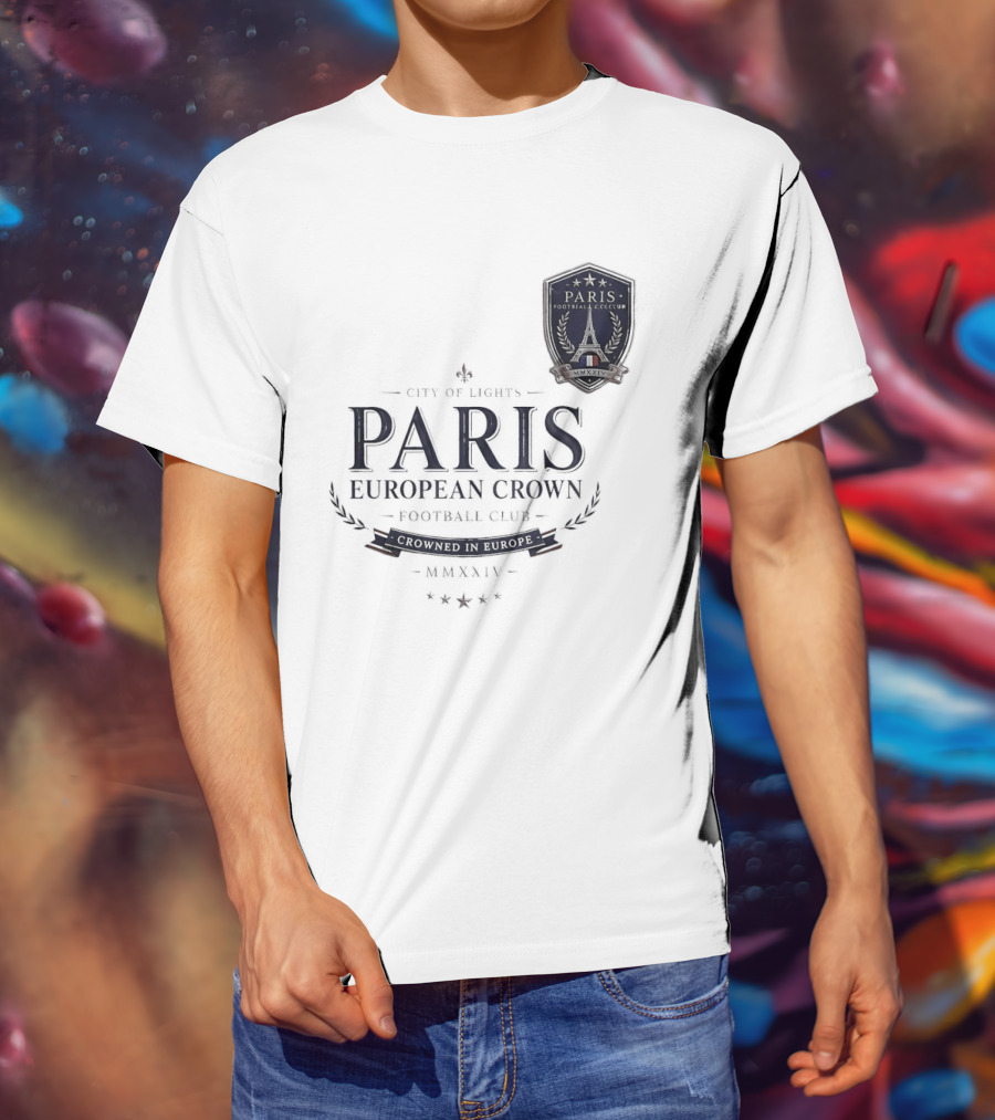 Paris City Of Light European Crown Football Club T-Shirt