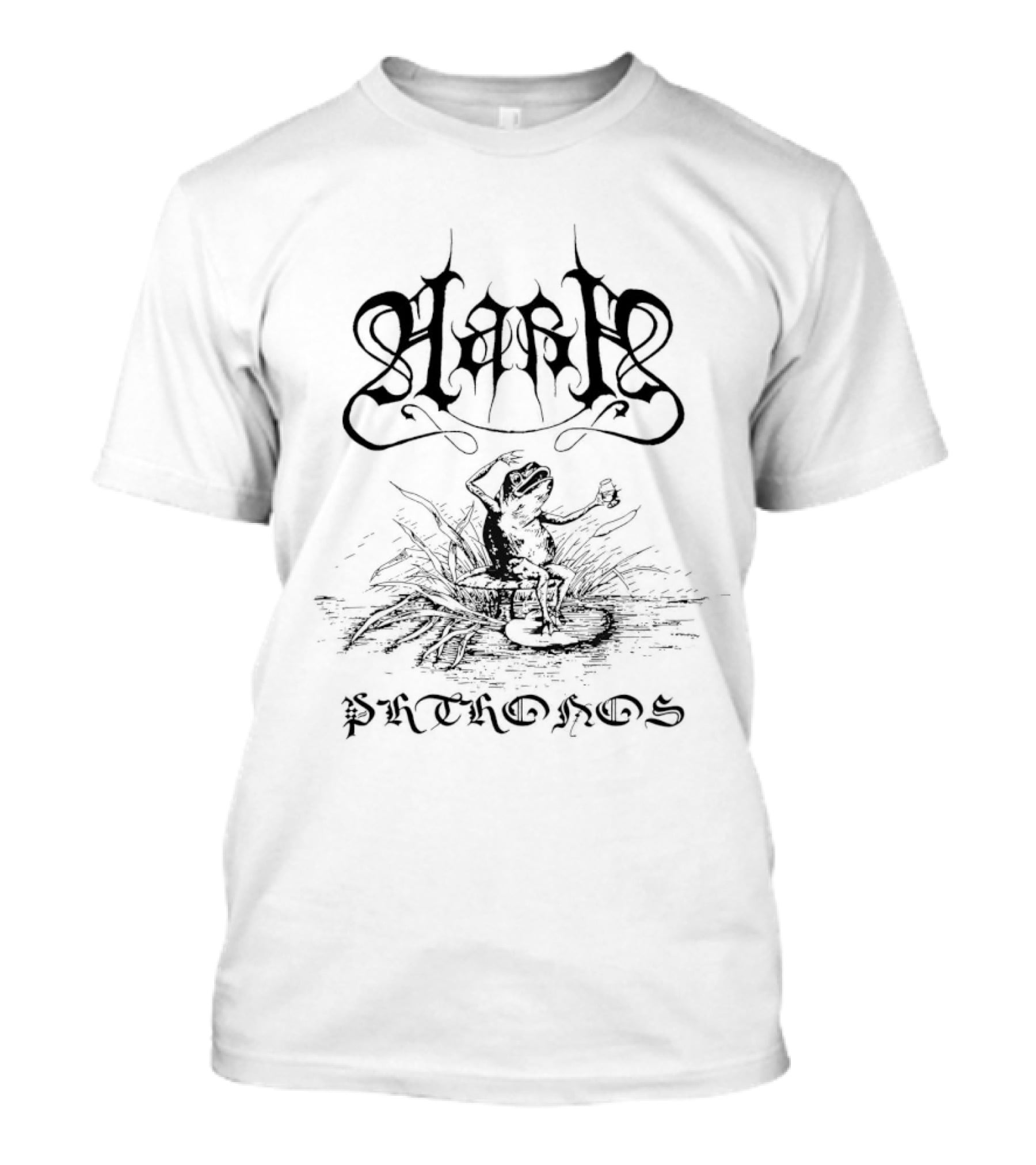 Hark Prthonos Frog Gothic Calligraphy And Frog T-Shirt
