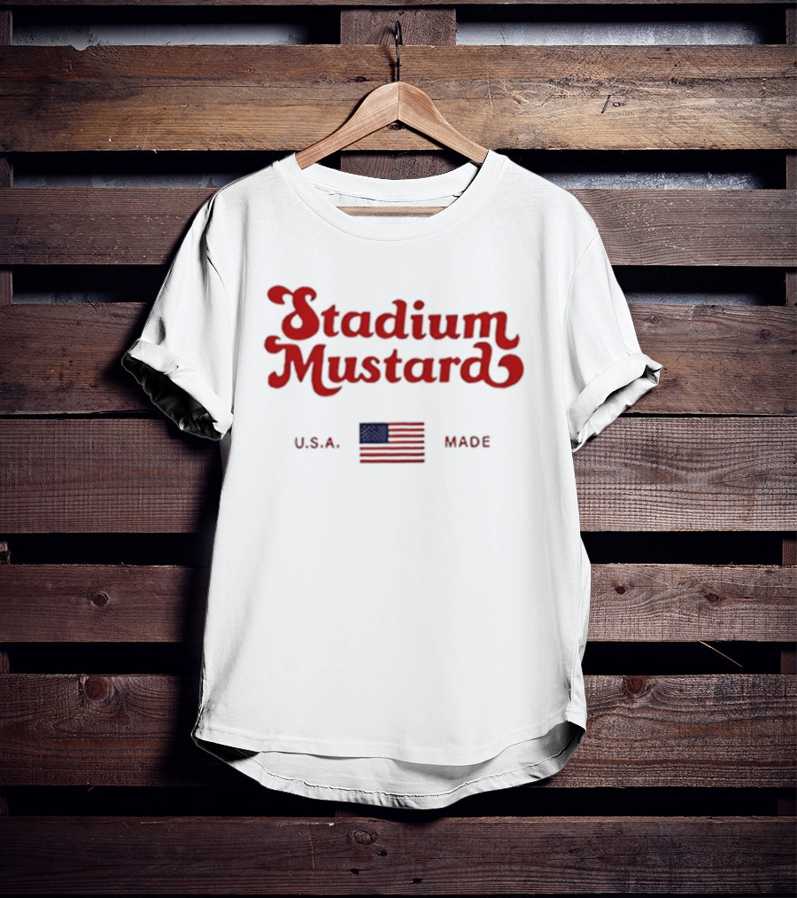 Stadium Mustard USA Made American Flag T-Shirt