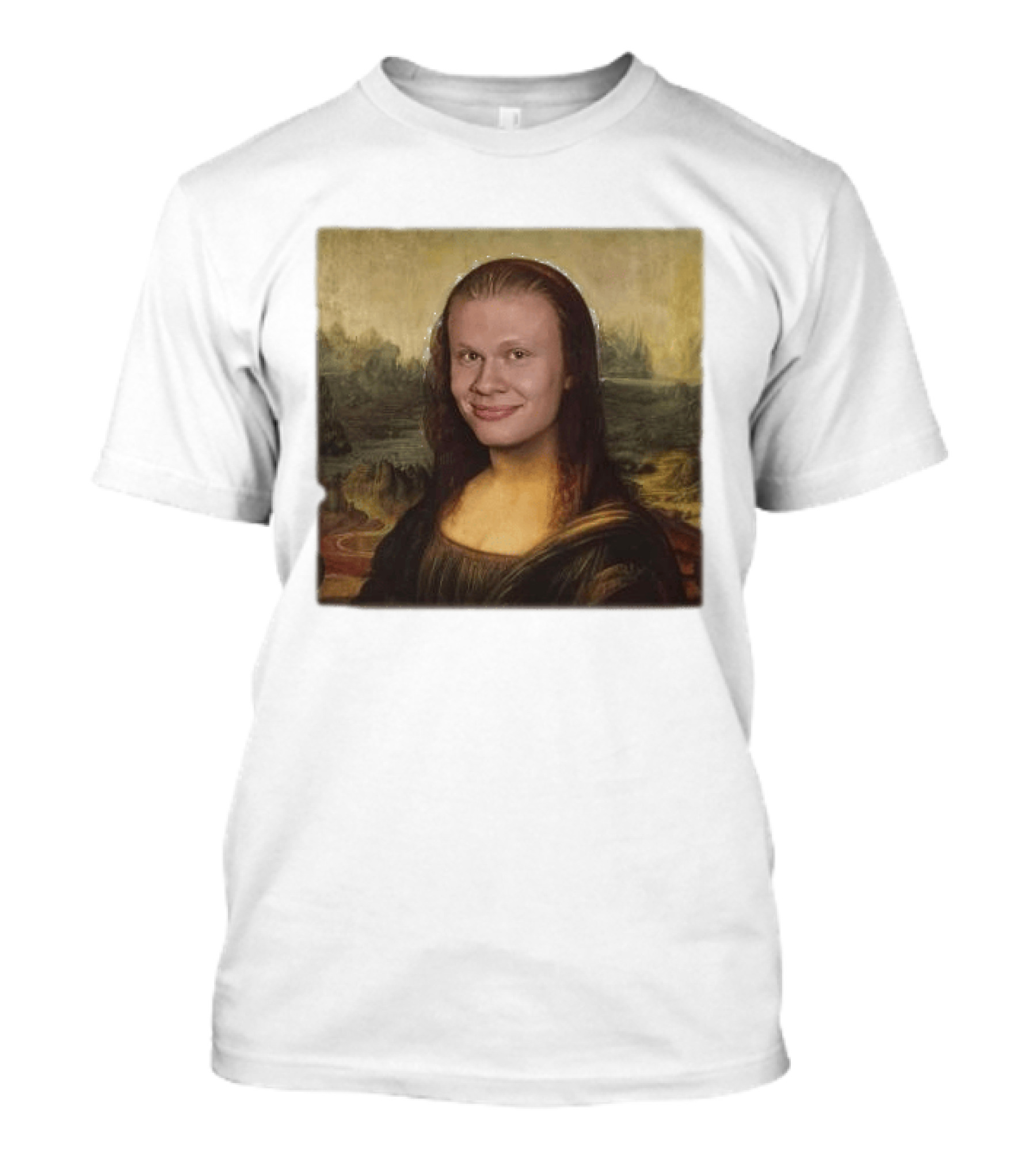 Mona Lisa Erling Haaland Meme Face Fusion T-Shirt